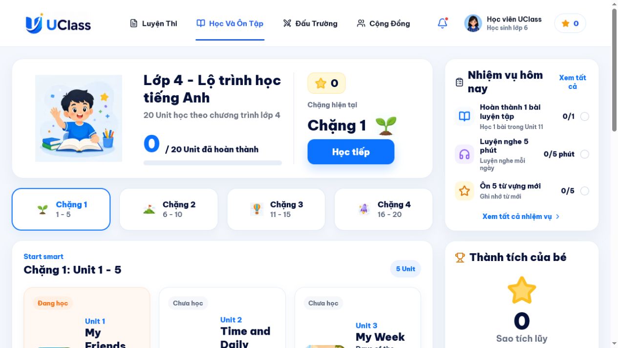 Hướng dẫn đăng nhập và sử dụng UClass với học sinh Lớp 4