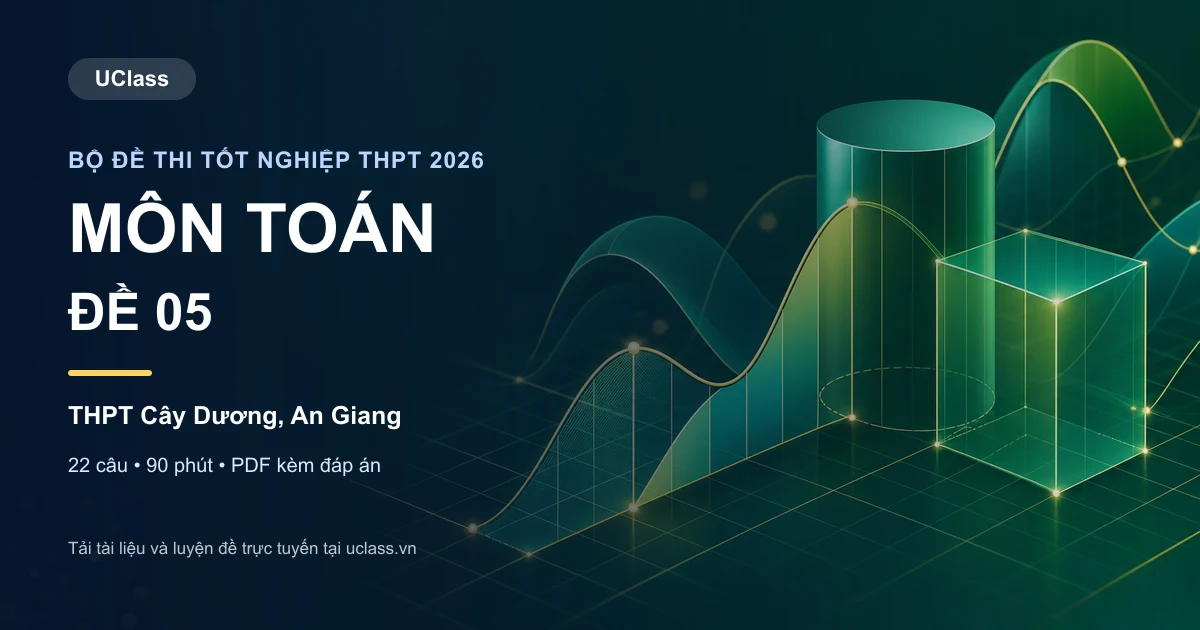 Đề thi thử tốt nghiệp THPT 2026 môn Toán THPT Cây Dương đề 05